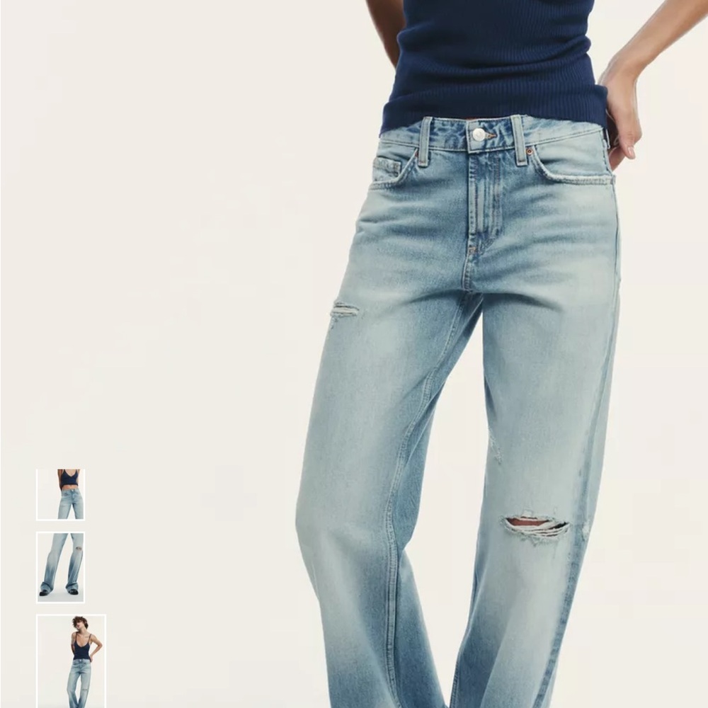 Zara Light Blue Boyfriend Jeans